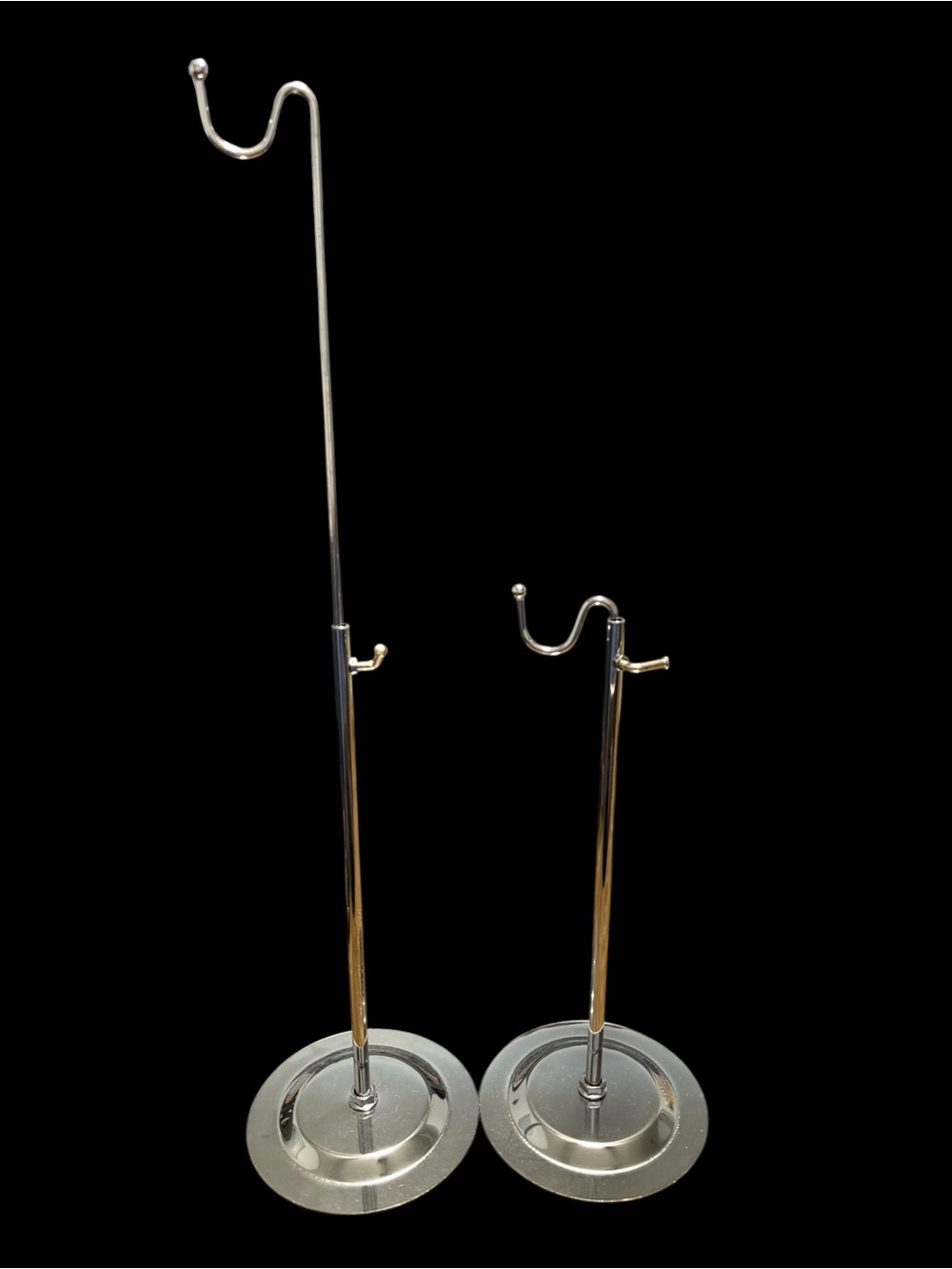 Adjustable Height Purse Display Stand Set of 2 Silver (A809)